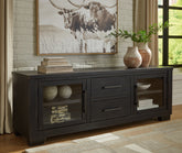 Warmstead Furniture - Ashley Furniture - Galliden 80" TV Stand - 80" / Black - W841-168